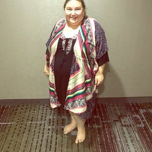 Major sale $15 was $40 plus sized rainbow kimono floral perfect festival